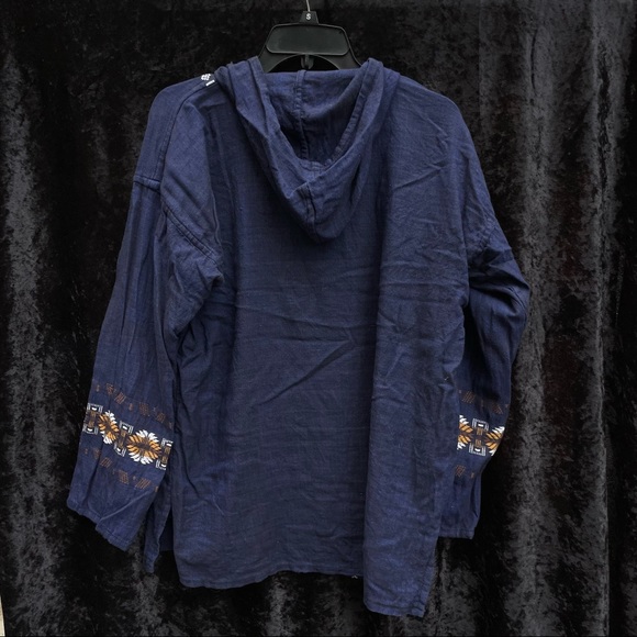 Navy Blue Earthbound Pullover w/ Orange & White Stitching - Picture 4 of 4